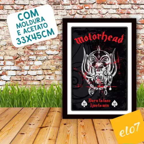 Quadro Pôster A3 c/ Moldura Born To Lose Live To Win 30x42cm