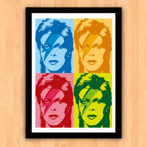 Quadro Pôster A3 c/ Moldura Bowie Raio 30x42cm