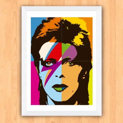 Quadro Pôster A3 c/ Moldura Bowie Raio 30x42cm
