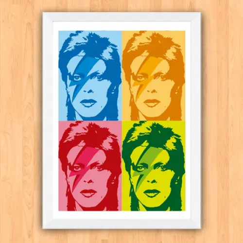 Quadro Pôster A3 c/ Moldura Bowie Raio 30x42cm