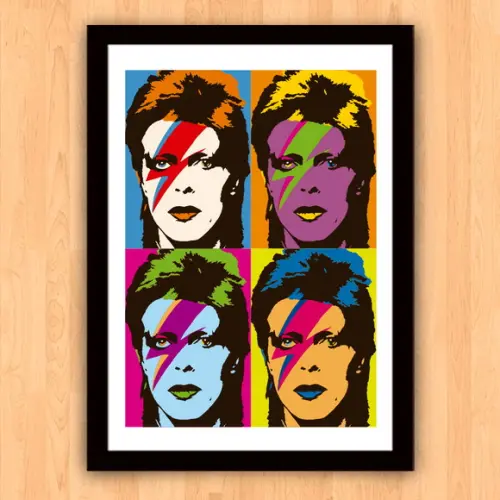 Quadro Pôster A3 c/ Moldura Bowie Raio 30x42cm