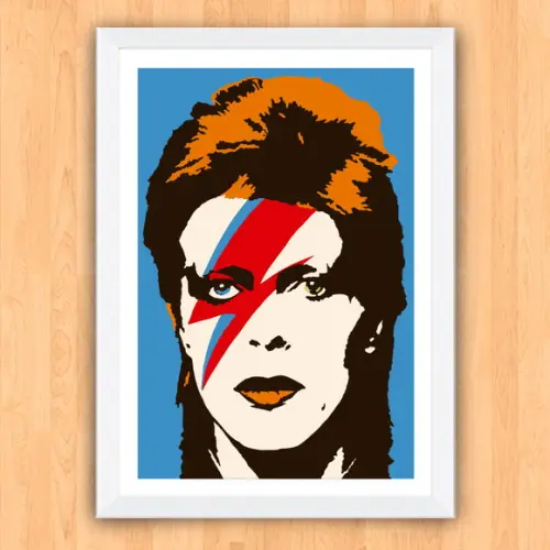 Quadro Pôster A3 c/ Moldura Bowie Raio 30x42cm