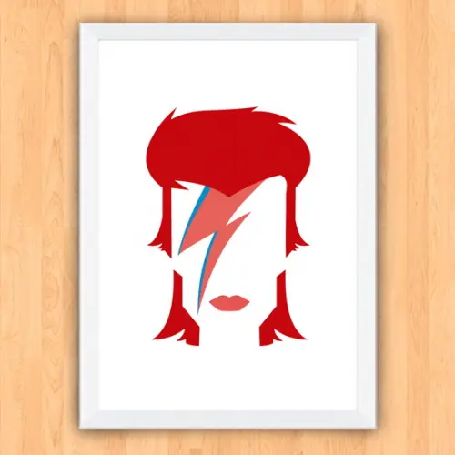 Quadro Pôster A3 c/ Moldura Bowie Raio 30x42cm