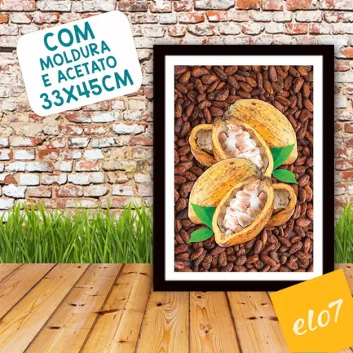 Quadro Pôster A3 c/ Moldura Cacau e Chocolate 30x42cm