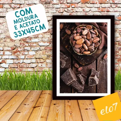 Quadro Pôster A3 c/ Moldura Cacau e Chocolate 30x42cm