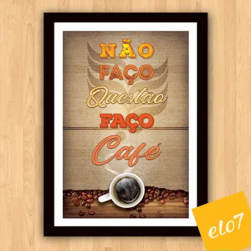 Quadro Pôster A3 c/ Moldura Café com Frases 30x42cm