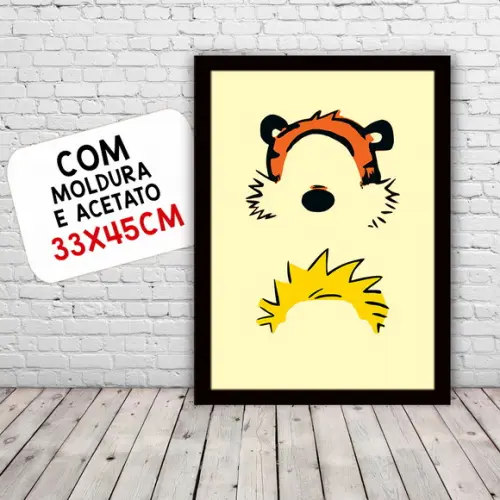 Quadro Pôster A3 c/ Moldura Calvin e Haroldo 30x42cm