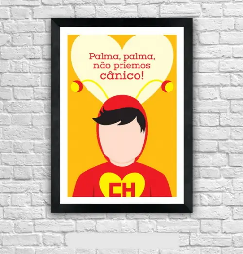 Quadro Pôster A3 c/ Moldura Chapolin Chaves Frase - 30x42cm