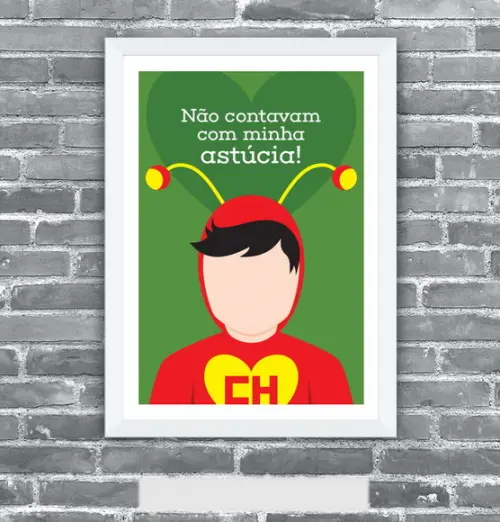 Quadro Pôster A3 c/ Moldura Chapolin Chaves Frase - 30x42cm