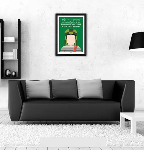 Quadro Pôster A3 c/ Moldura Chaves Frase - 30x42cm