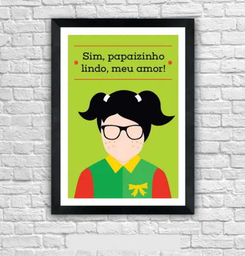 Quadro Pôster A3 c/ Moldura Chiquinha Chaves Frase - 30x42cm