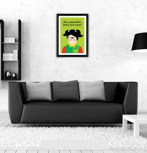Quadro Pôster A3 c/ Moldura Chiquinha Chaves Frase - 30x42cm