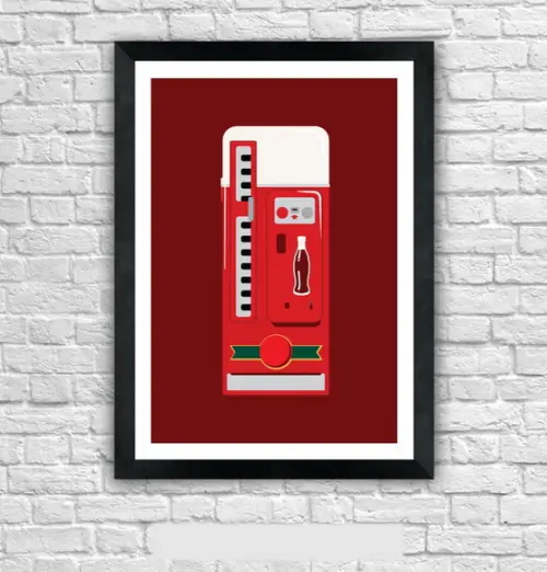 Quadro Pôster A3 c/ Moldura Coke Machine 30x42cm