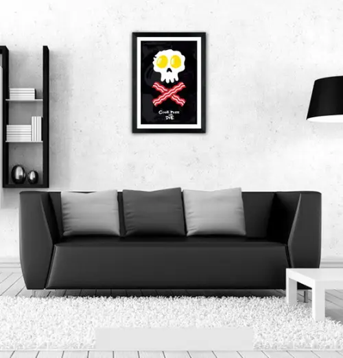 Quadro Pôster A3 c/ Moldura Cook Free Or Die 30x42cm