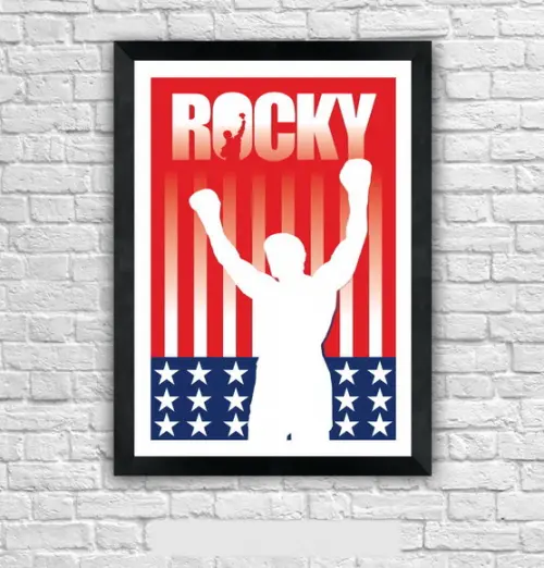 Quadro Pôster A3 c/ Moldura de Rocky o Lutador 30x42cm
