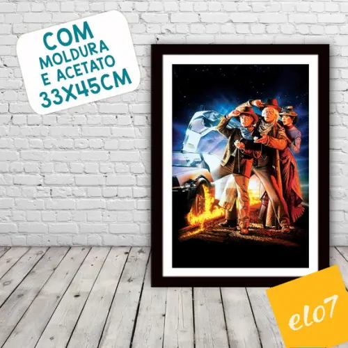 Quadro Pôster A3 c/ Moldura de Volta para o Futuro 3 30x42cm