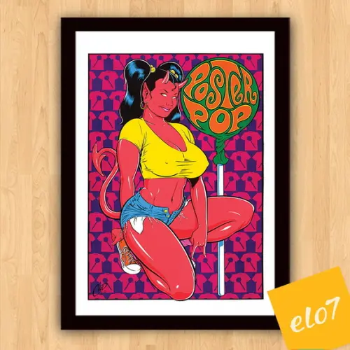 Quadro Pôster A3 c/ Moldura Diaba Pop Art 30x42cm