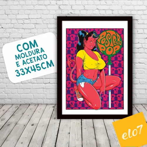 Quadro Pôster A3 c/ Moldura Diaba Pop Art 30x42cm