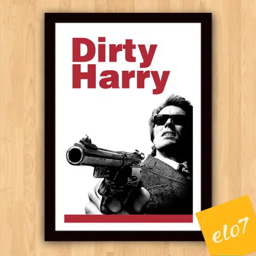 Quadro Pôster A3 c/ Moldura Dirty Harry 30x42cm