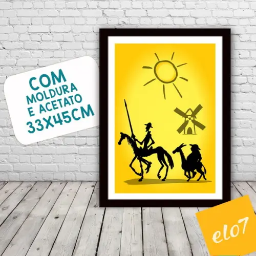Quadro Pôster A3 c/ Moldura Don Quixote 30x42cm