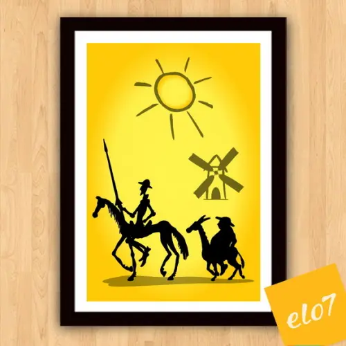 Quadro Pôster A3 c/ Moldura Don Quixote 30x42cm