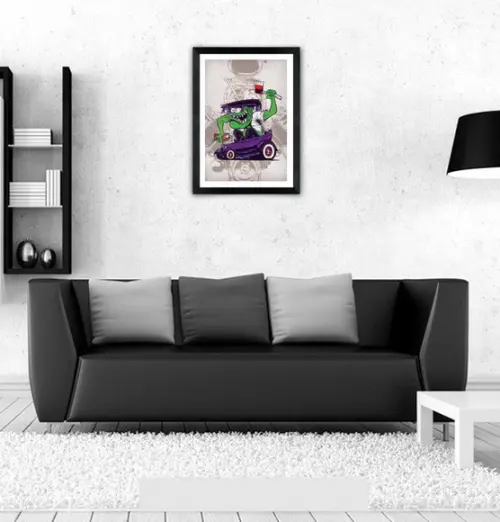 Quadro Pôster A3 c/ Moldura Dragster Mopar 30x42cm