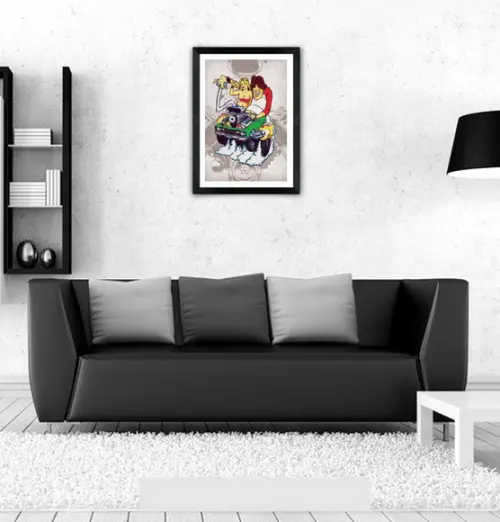 Quadro Pôster A3 c/ Moldura Dragster Mopar 30x42cm