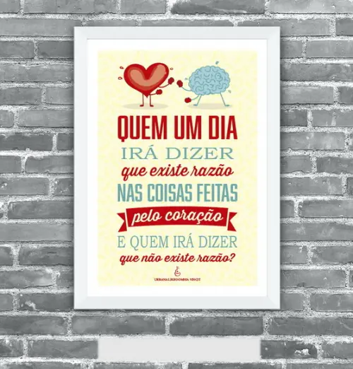 Quadro Pôster A3 c/ Moldura Eduardo e Mônica Letra 30x42cm