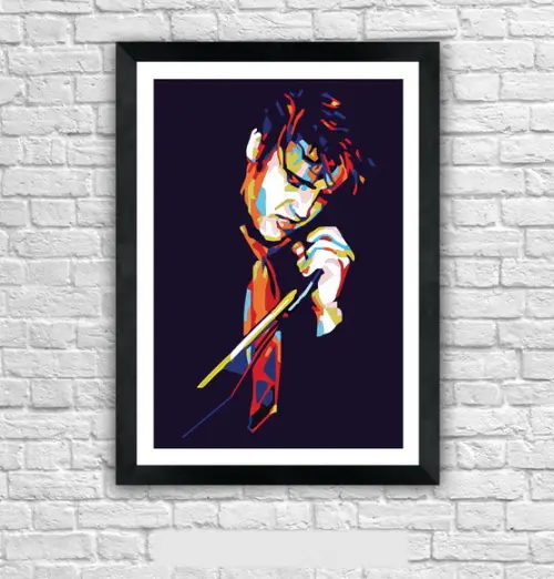 Quadro Pôster A3 c/ Moldura Elvis King Of Rock 30x42cm