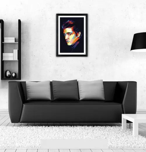 Quadro Pôster A3 c/ Moldura Elvis King Of Rock 30x42cm