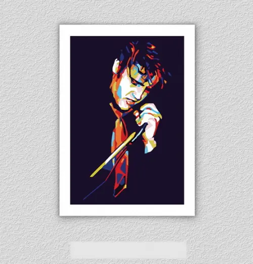 Quadro Pôster A3 c/ Moldura Elvis King Of Rock 30x42cm