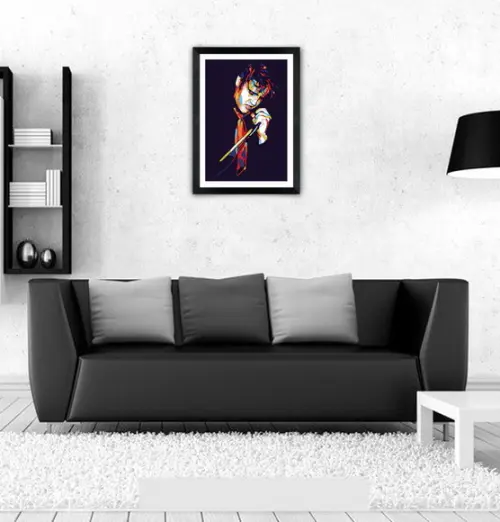 Quadro Pôster A3 c/ Moldura Elvis King Of Rock 30x42cm