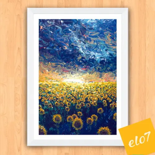 Quadro Pôster A3 c/ Moldura Estilo Van Gogh Pop Art 30x42cm