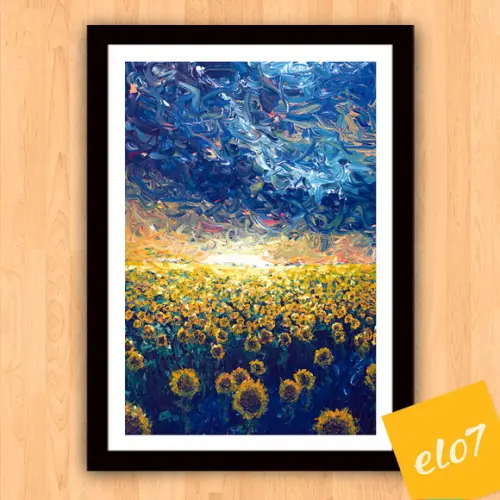 Quadro Pôster A3 c/ Moldura Estilo Van Gogh Pop Art 30x42cm