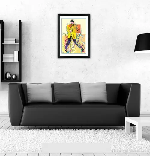 Quadro Pôster A3 c/ Moldura Elvis King Of Rock 30x42cm