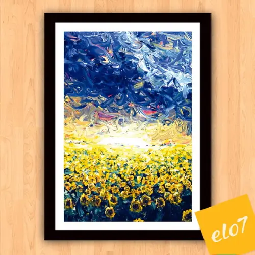 Quadro Pôster A3 c/ Moldura Estilo Van Gogh Pop Art 30x42cm