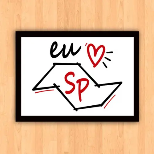 Quadro Pôster A3 c/ Moldura Eu Amo Sp 30x42cm