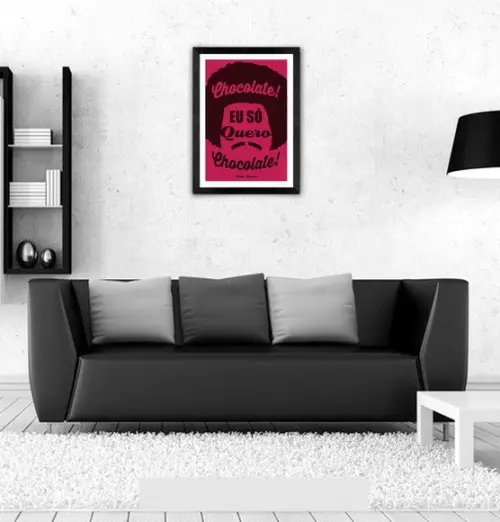 Quadro Pôster A3 c/ Moldura Eu Só Quero Chocolate 30x42cm