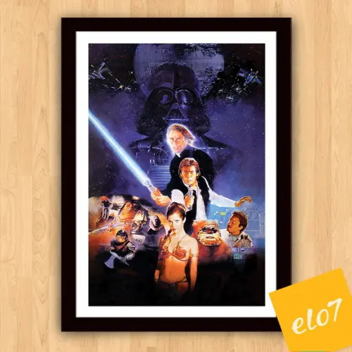 Quadro Pôster A3 c/ Moldura Filme Retorno de Jedi 30x42cm