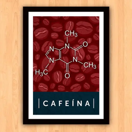 Quadro Pôster A3 c/ Moldura Fórmula da Cafeína 30x42cm