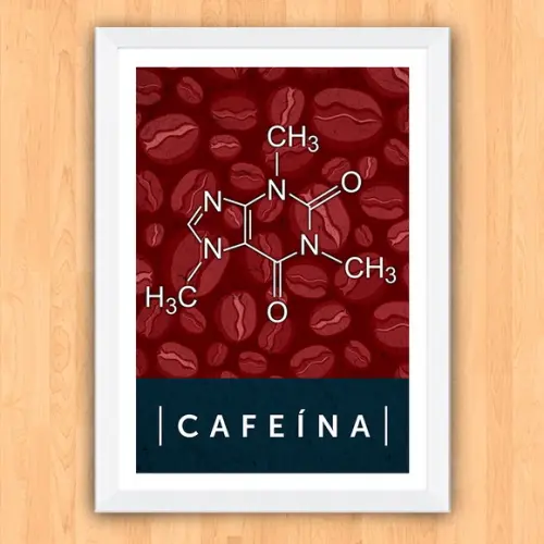 Quadro Pôster A3 c/ Moldura Fórmula da Cafeína 30x42cm