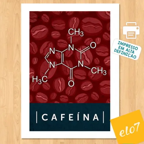 Quadro Pôster A3 c/ Moldura Fórmula da Cafeína 30x42cm