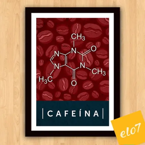 Quadro Pôster A3 c/ Moldura Fórmula da Cafeína 30x42cm