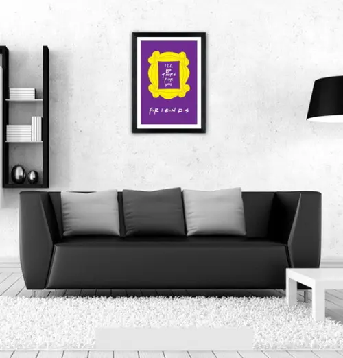 Quadro Pôster A3 c/ Moldura Friends Ill Be There - 30x42cm
