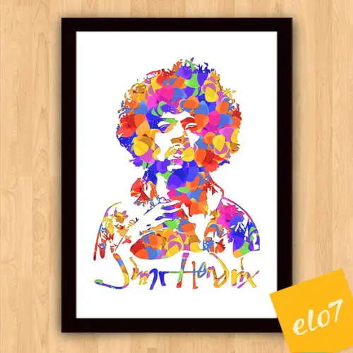 Quadro Pôster A3 c/ Moldura Hendrix Palhetas 30x42cm