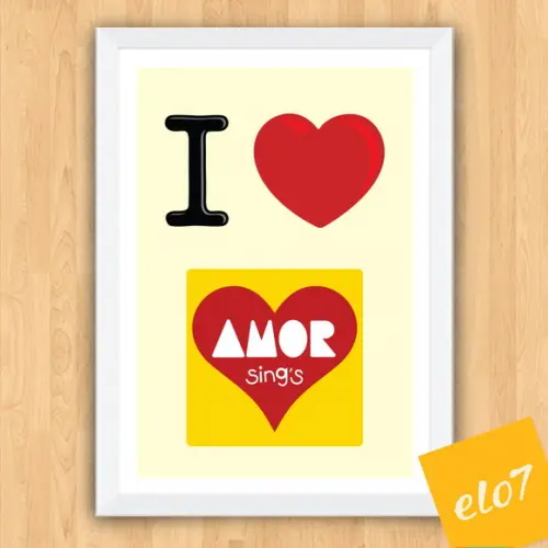 Quadro Pôster A3 c/ Moldura I Love Paçoca Amor 30x42cm