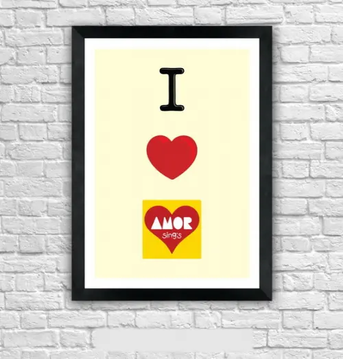 Quadro Pôster A3 c/ Moldura I Love Paçoca Amor 30x42cm