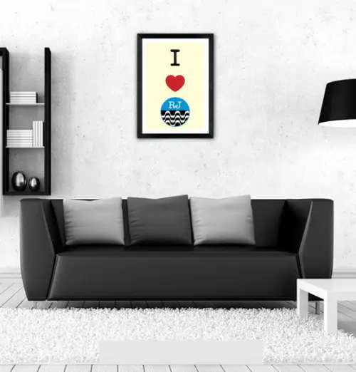 Quadro Pôster A3 c/ Moldura I Love Rj Calçada 30x42cm