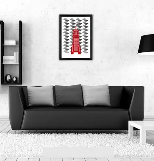Quadro Pôster A3 c/ Moldura I Love Sp Banespa 30x42cm
