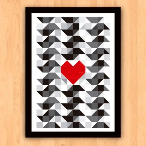 Quadro Pôster A3 c/ Moldura I Love Sp Calçada 30x42cm